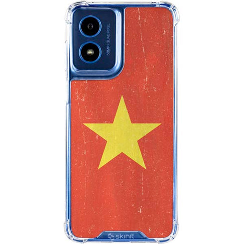 Vietnam Flag Distressed Moto G Play 4G (2024) Clear Case